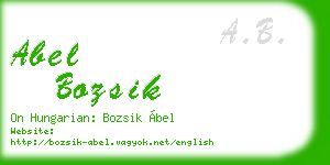 abel bozsik business card