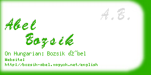 abel bozsik business card